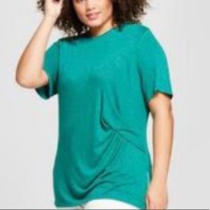 Ava & Viv Plus Size Marled Ruched T Shirt